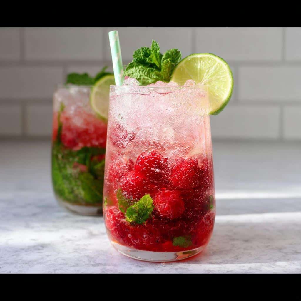Raspberry Lime Mocktail - Tasty