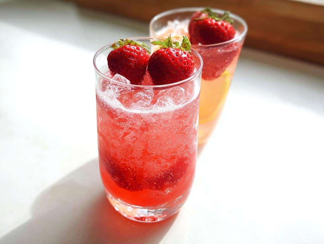 Sparkling Strawberry Mocktail - Featured